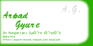 arpad gyure business card